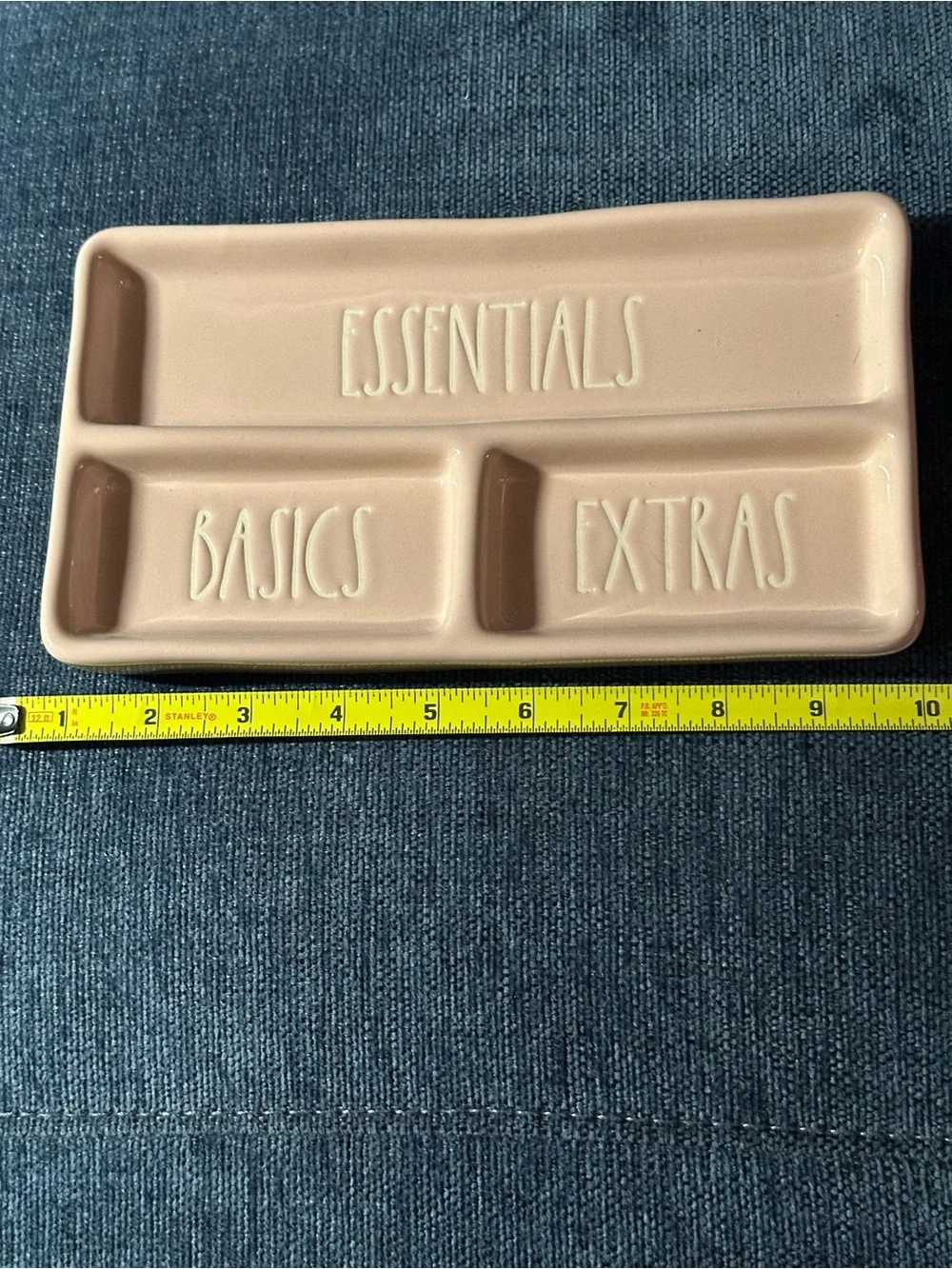 Rae Dunn Essentials Basics Extras Ceramic Organizer Tray - Blush